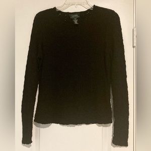 Lauren Ralph Lauren black open knit pullover sweater